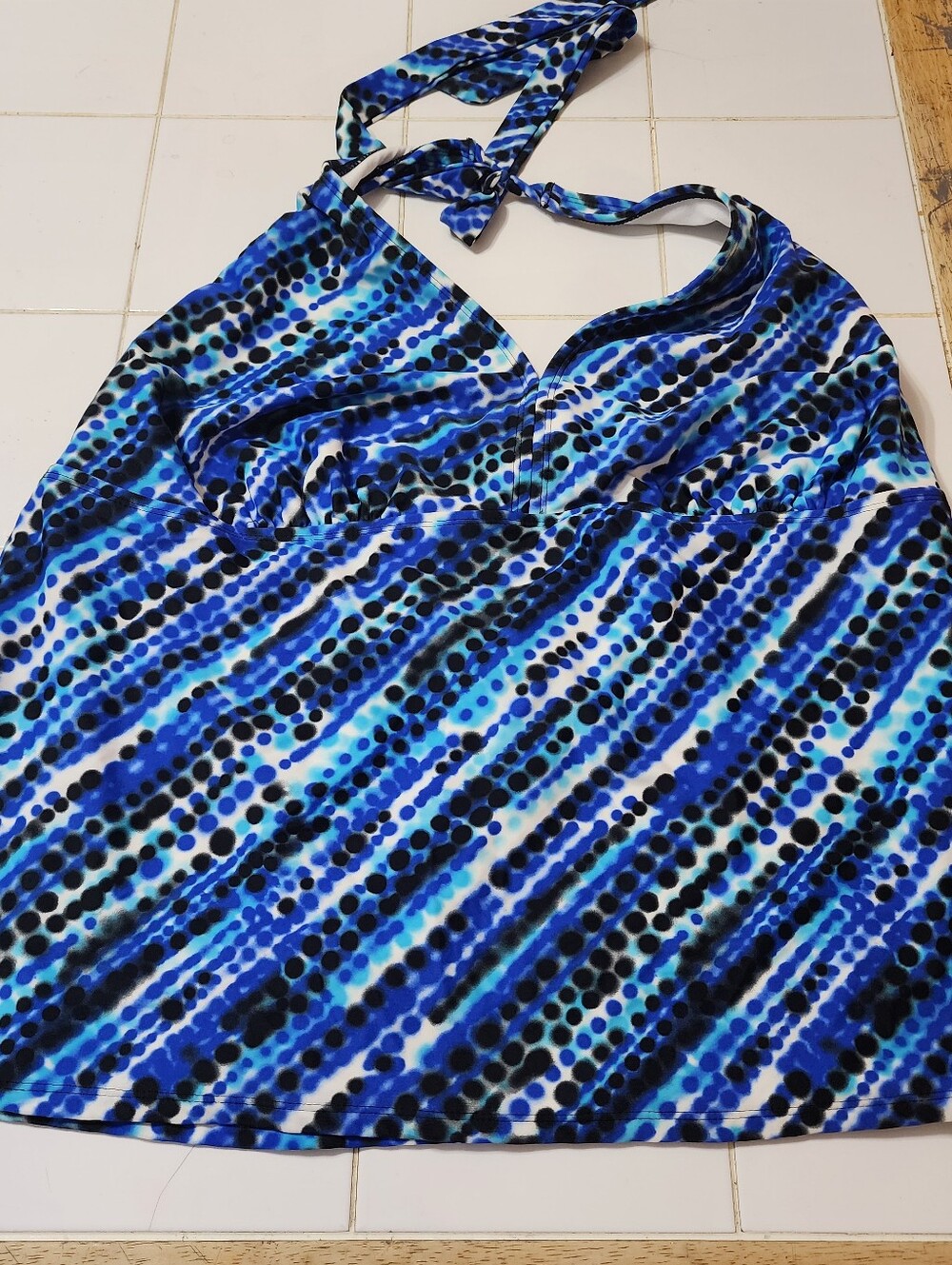 Blue Patterned Tankini Top - Picture 2 of 3